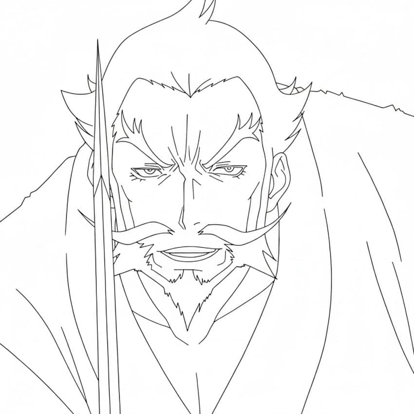 Coloriage Gantetsusai Tamiya dans Anime Hell's Paradise