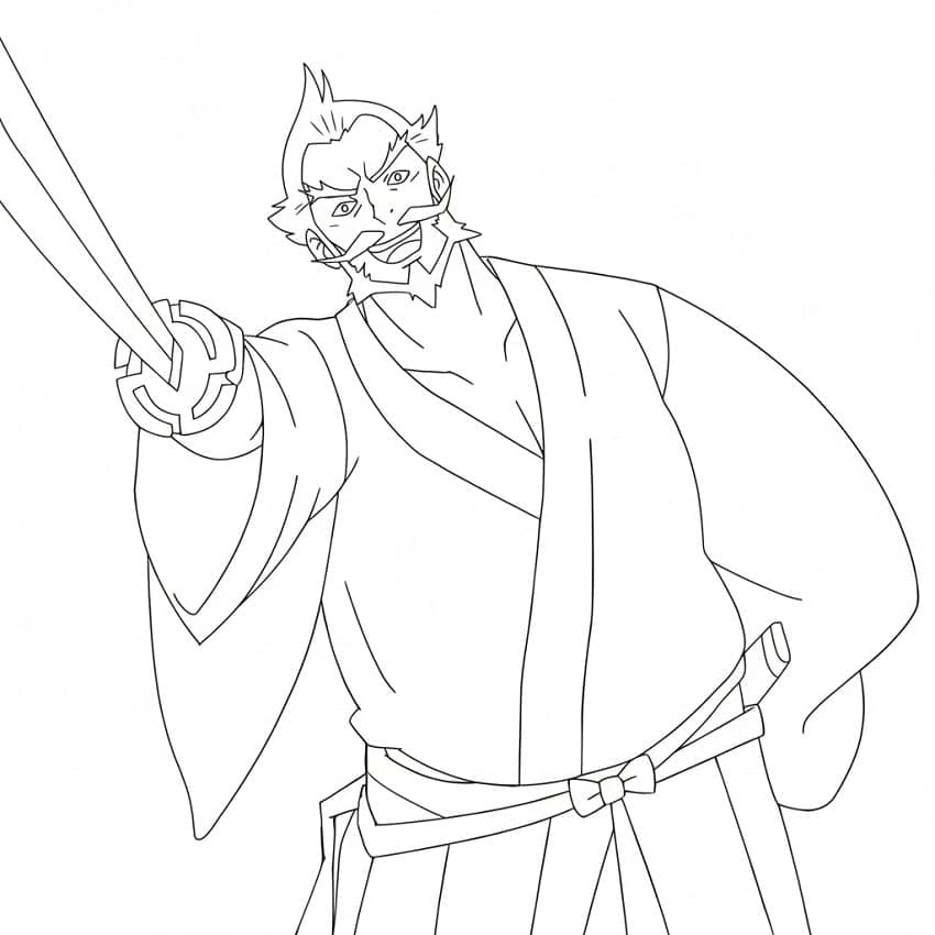 Coloriage Gantetsusai Tamiya dans Hell's Paradise