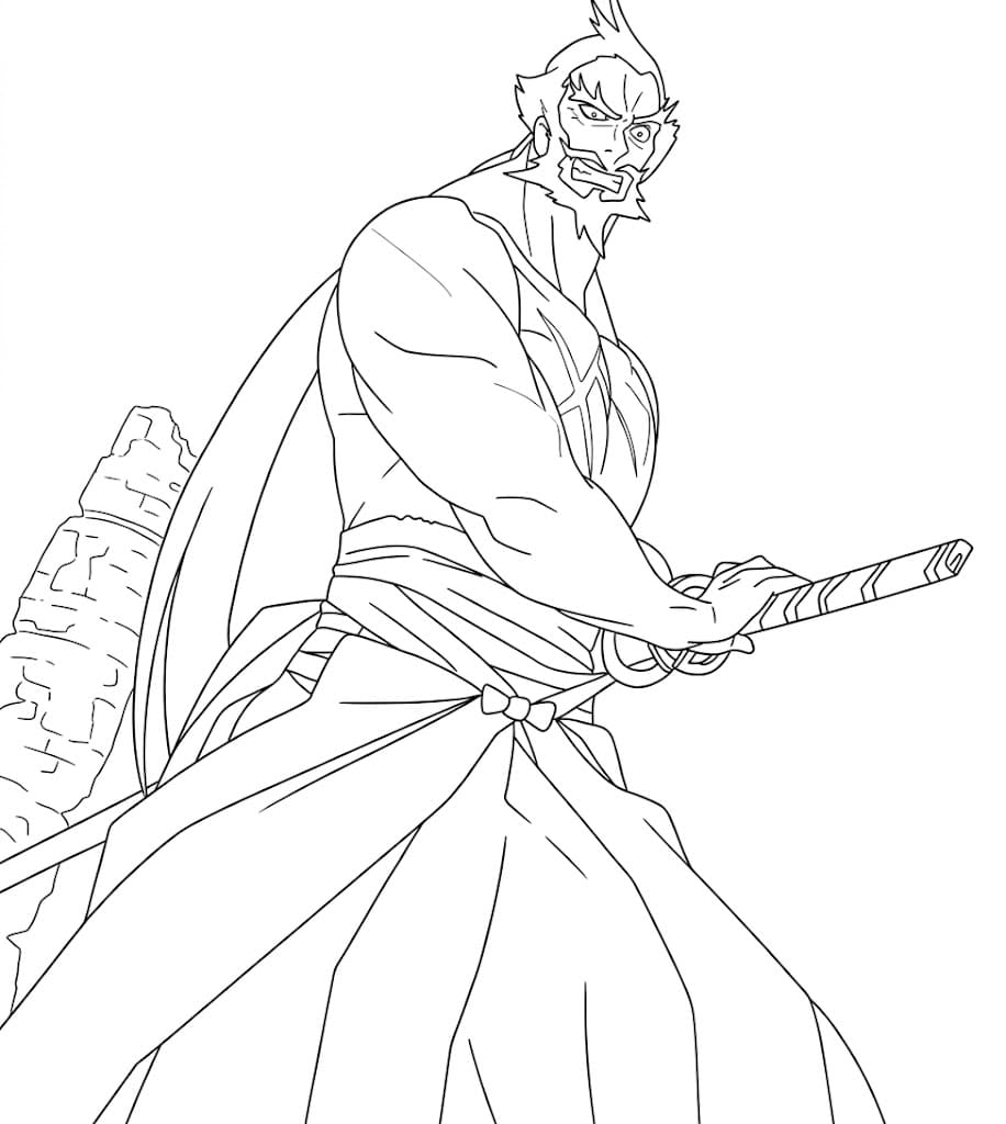 Coloriage Gantetsusai Tamiya effrayant