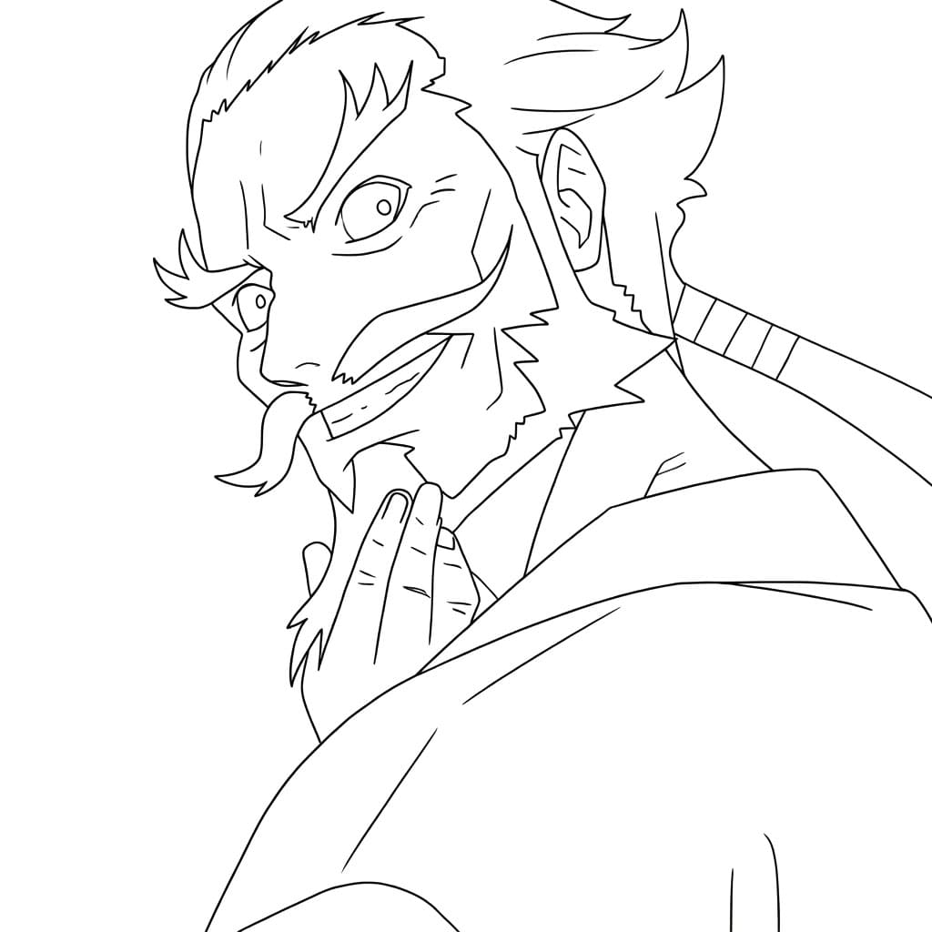 Coloriage Gantetsusai Tamiya souriant