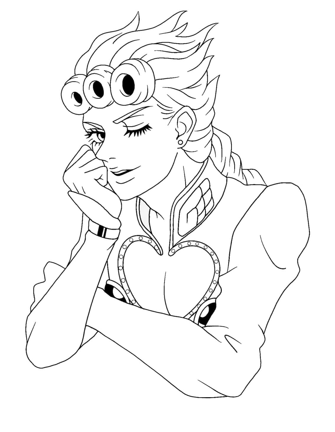 Coloriage Giorno Giovanna de JoJo’s Bizarre Adventure