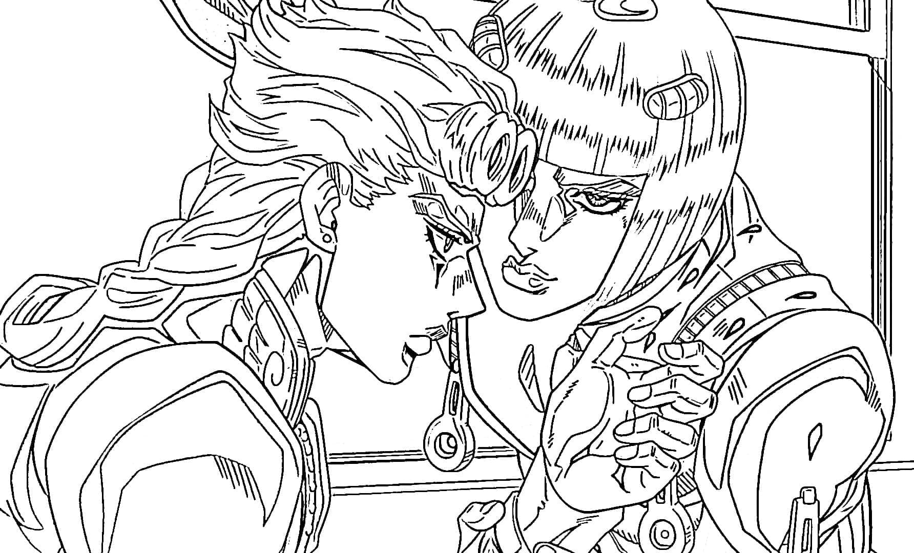 Coloriage Giorno Giovanna et Bruno Bucciarati