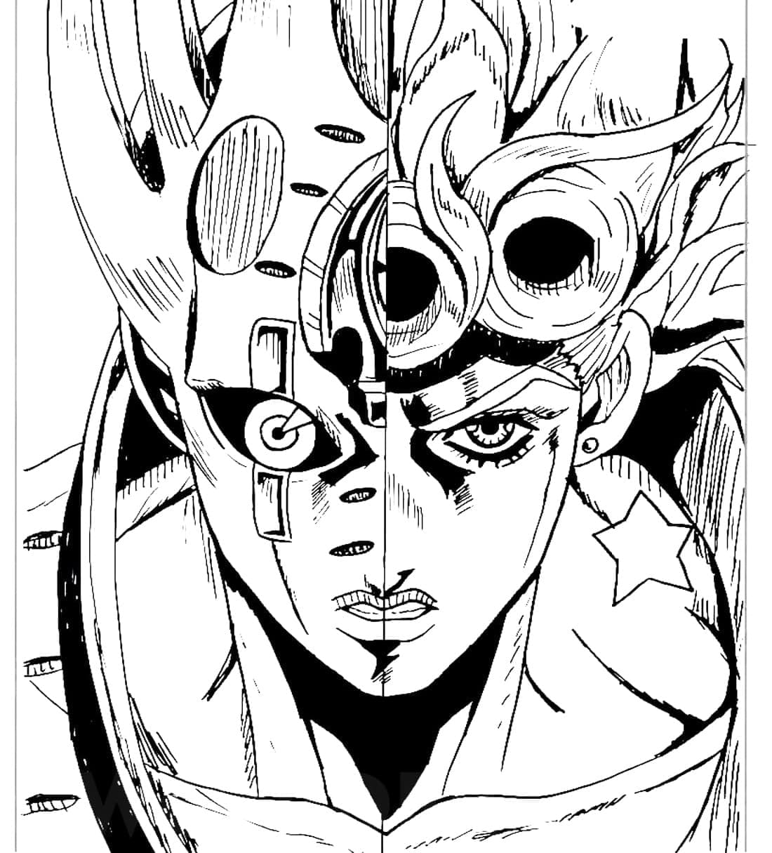 Coloriage Gold Experience Requiem et Giorno Giovanna