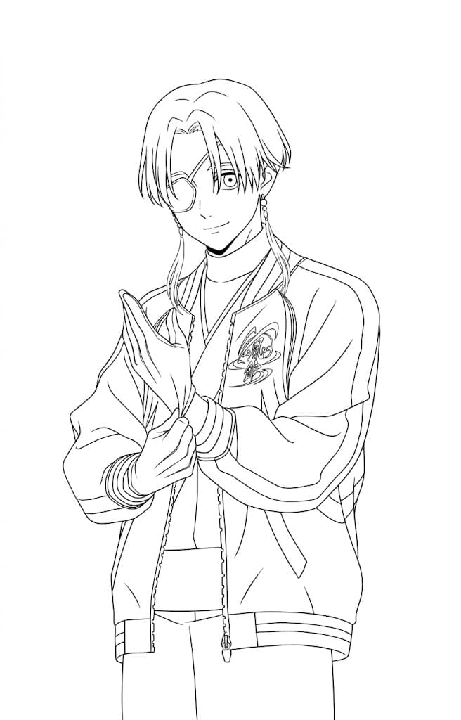 Coloriage Hayato Suō Aura Sereine