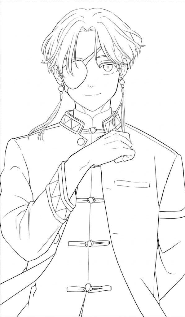 Coloriage Hayato Suō Élève Discret