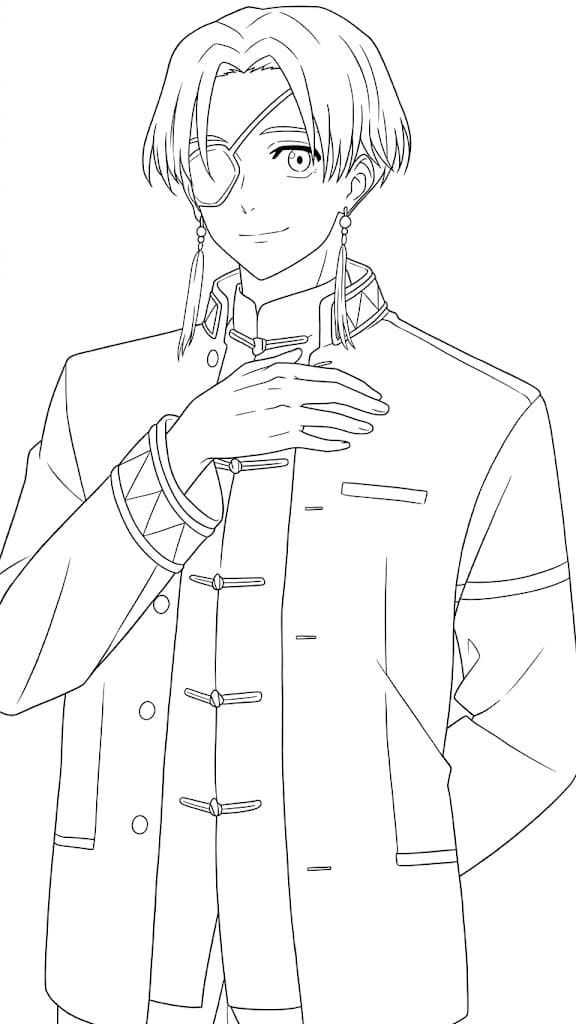 Coloriage Hayato Suō Pose Chic