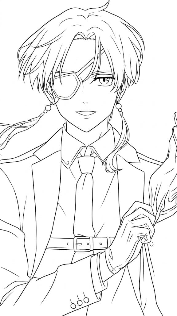 Coloriage Hayato Suō Regard Mystérieux