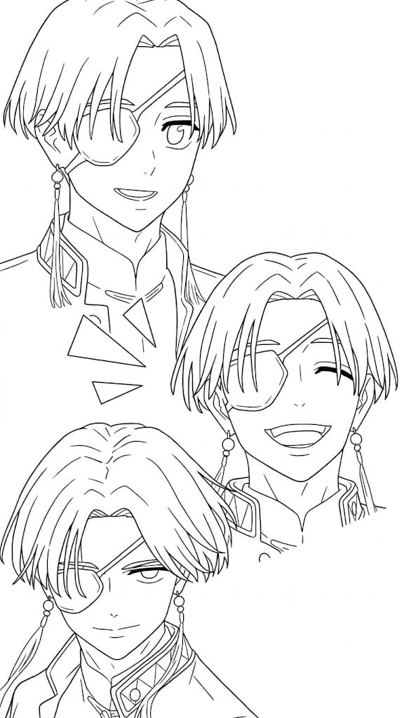 Coloriage Hayato Suō Regard Profond