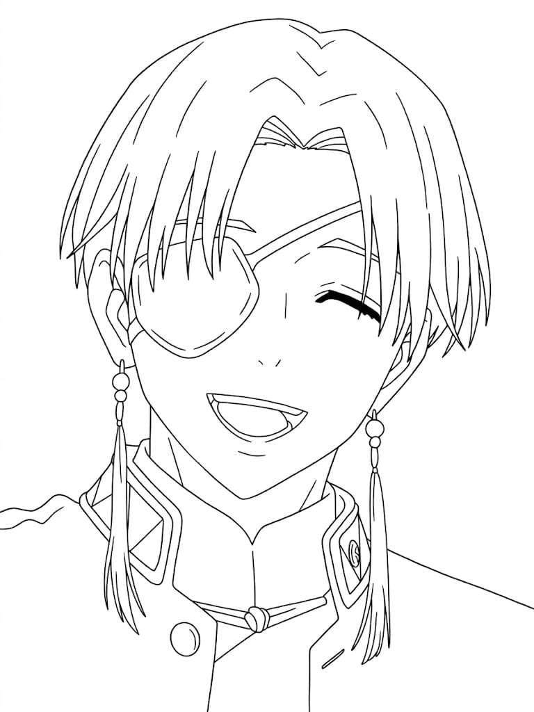 Coloriage Hayato Suō Sourire Doux