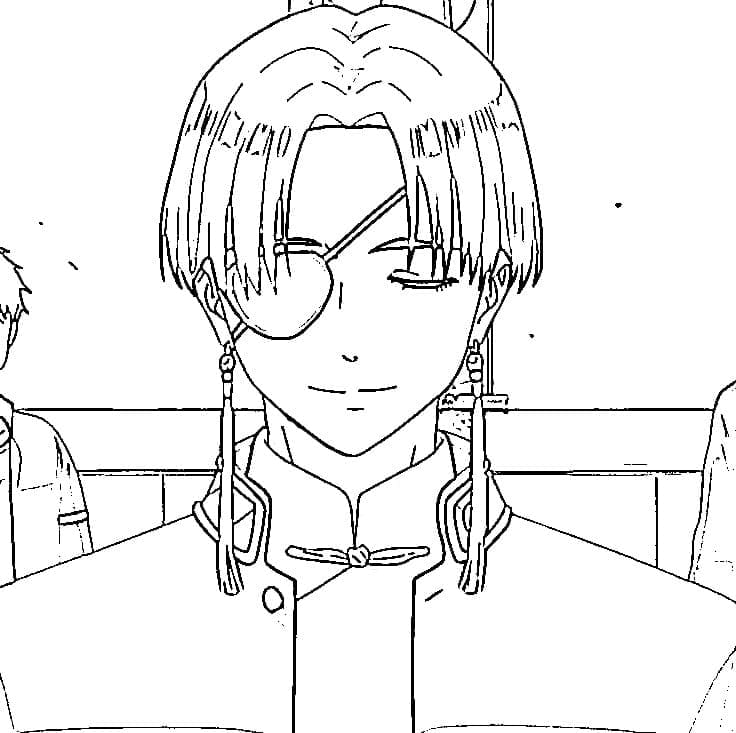 Coloriage Hayato Suō sourit