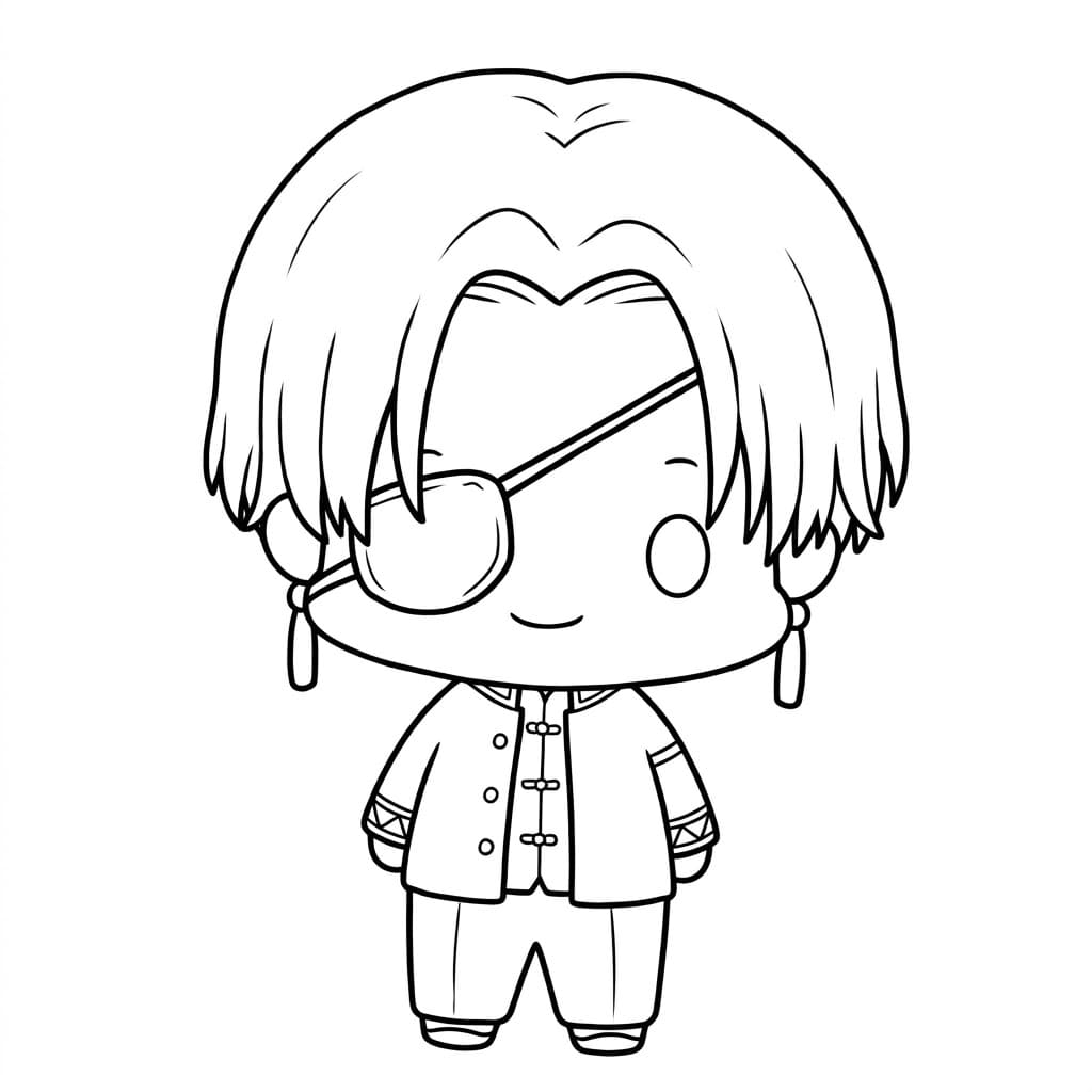 Coloriage Hayato Suō Visage Paisible