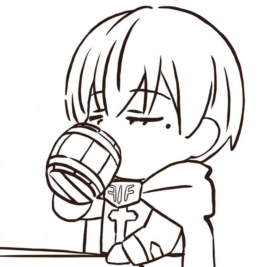 Coloriage Himmel boit de la bière