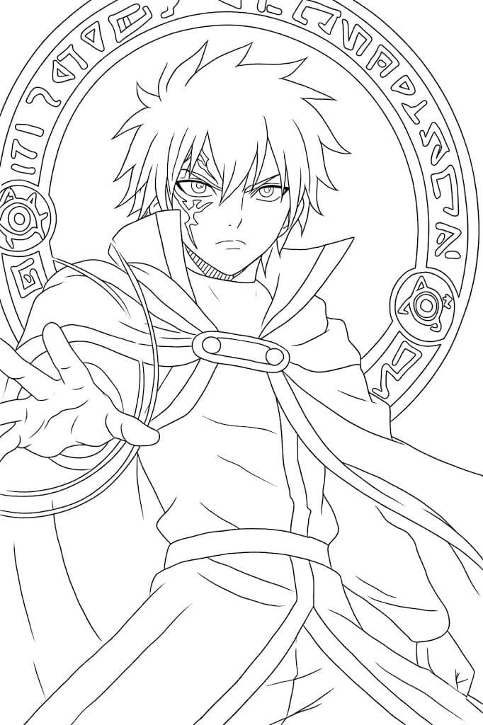 Coloriage Jellal Fernandez Cercle Arcane