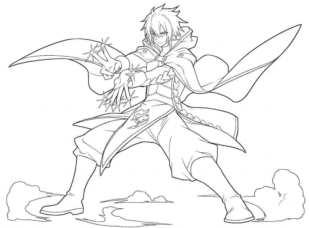 Coloriage Jellal Fernandez Guerrier Céleste