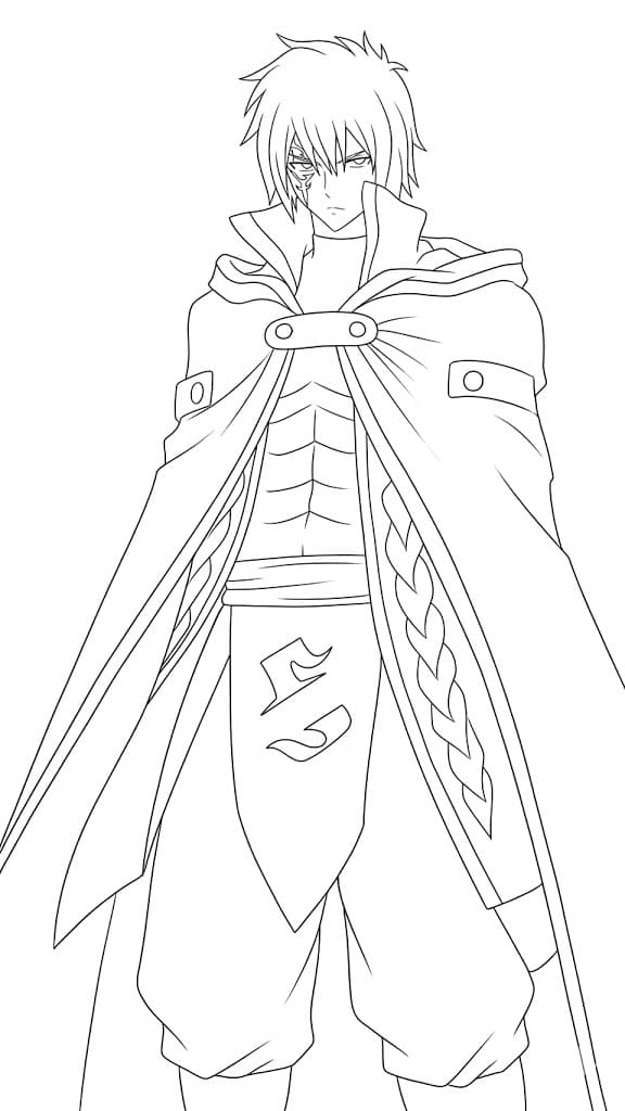 Coloriage Jellal Fernandez Mage en Voyage