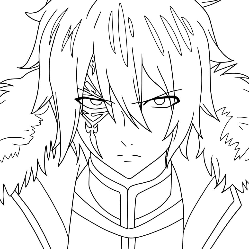 Coloriage Jellal Fernandez Regard de Glace