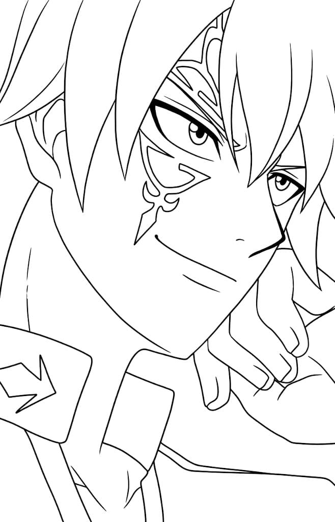 Coloriage Jellal Fernandez Sourire Énigmatique