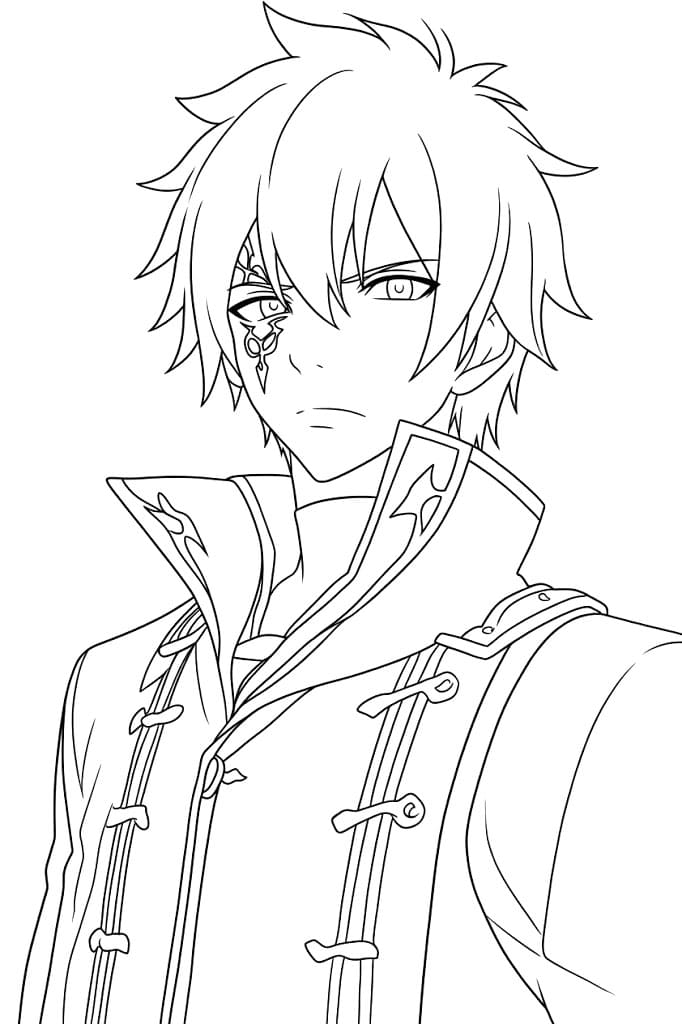 Coloriage Jellal Fernandez Stratège Calme