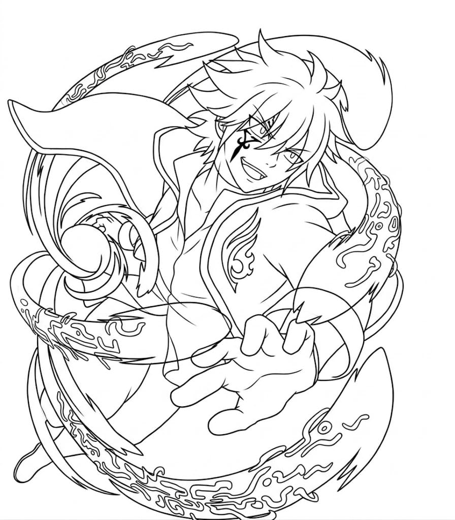 Coloriage Jellal Fernandez Tempête Enchaînée