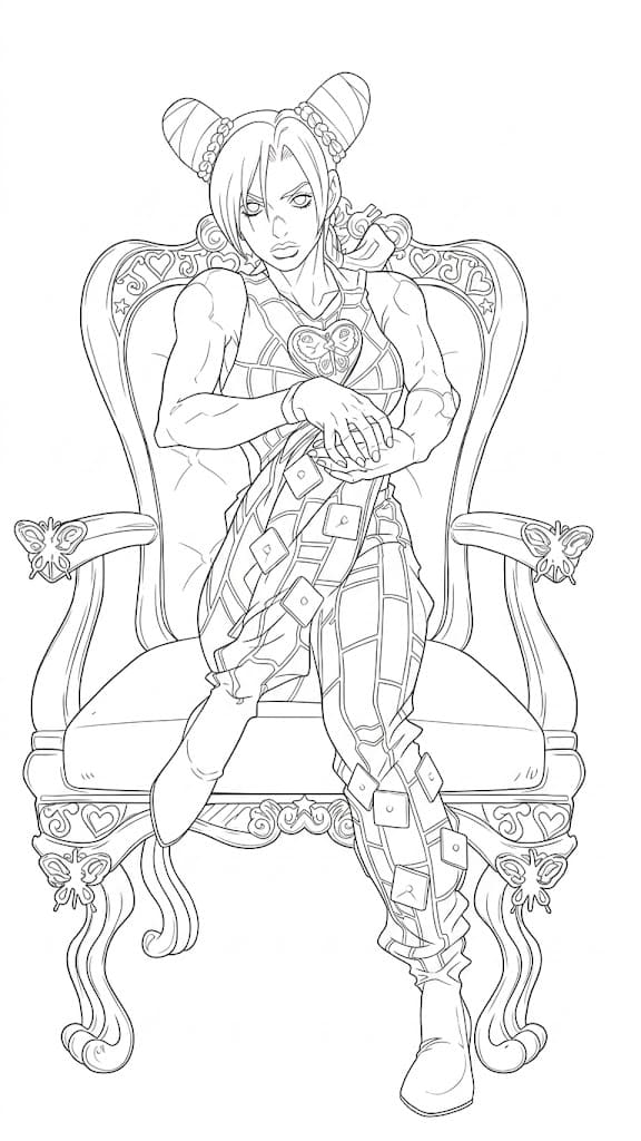 Coloriage Jolyn Cujoh était assise sur une chaise