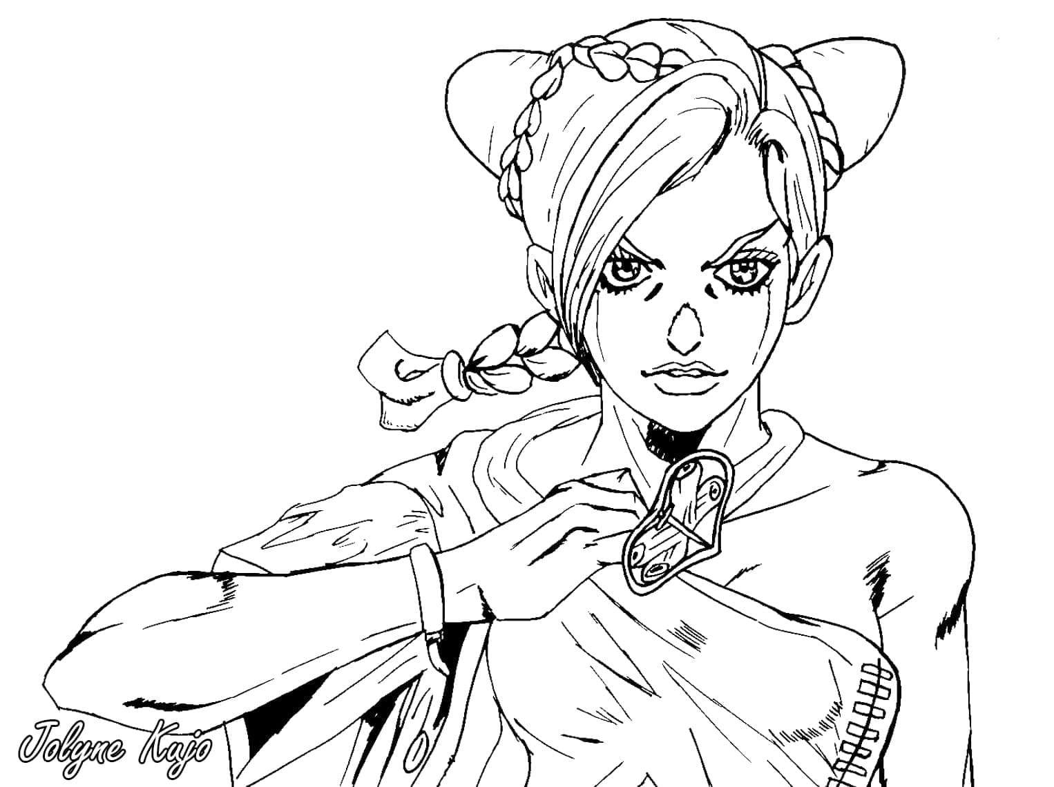Coloriage Jolyne Cujoh dans Anime JoJo's Bizarre Adventure