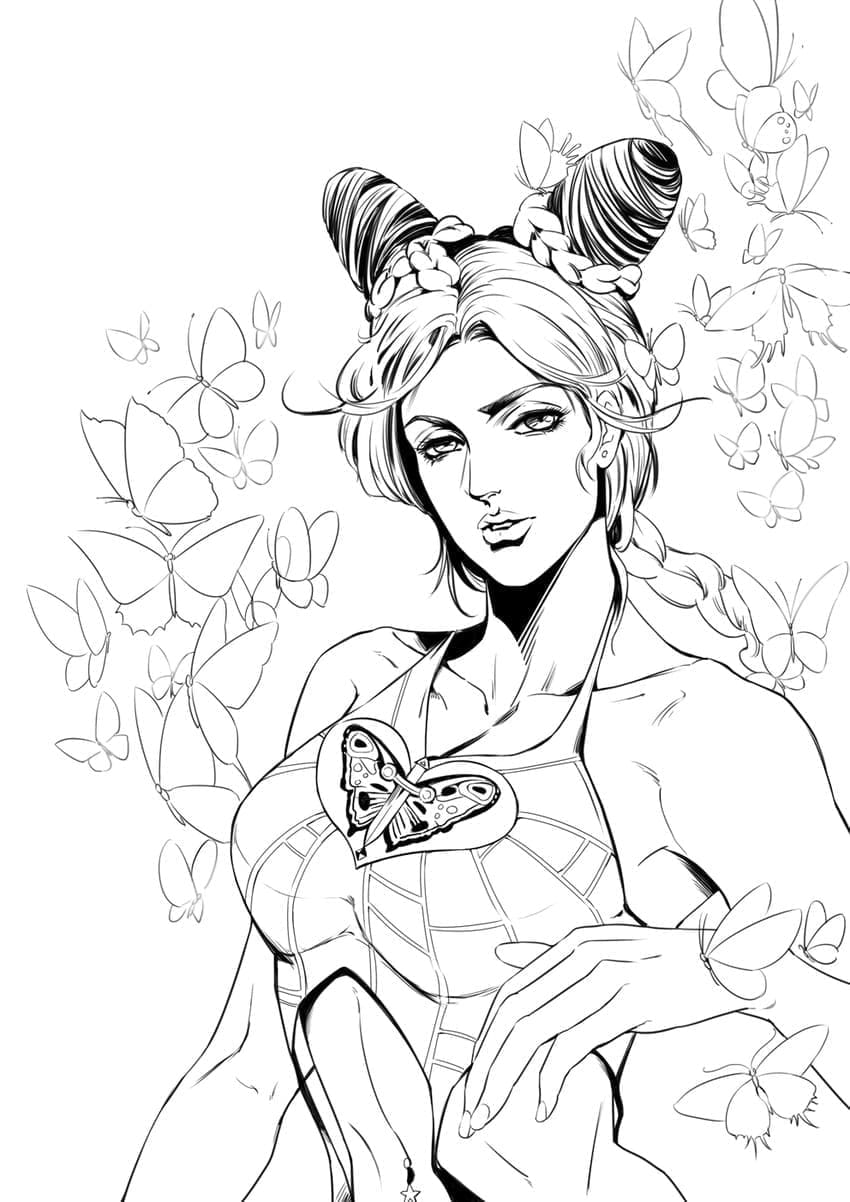 Coloriage Jolyne Cujoh dans JoJo's Bizarre Adventure
