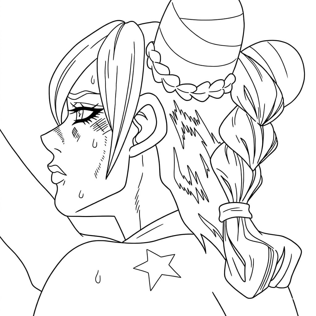 Coloriage Jolyne Cujoh dos