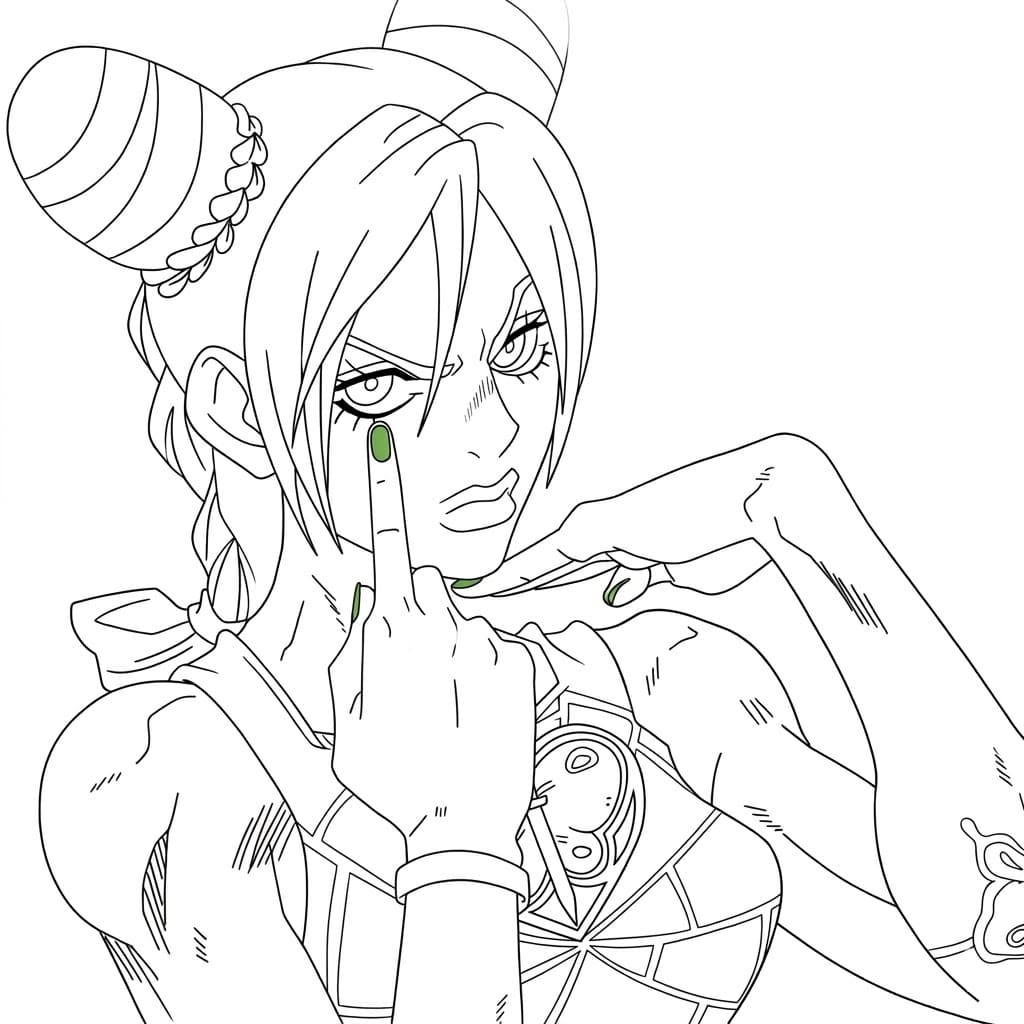 Coloriage Jolyne Cujoh Drôle