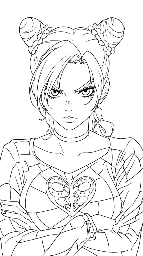 Coloriage Jolyne Cujoh est en colère