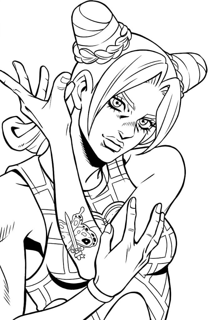 Coloriage Jolyne Cujoh est intéressante
