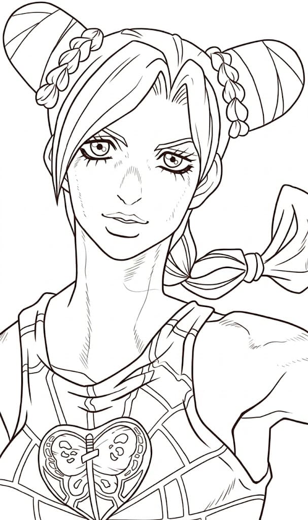 Coloriage Jolyne Cujoh est une personne au grand cœur