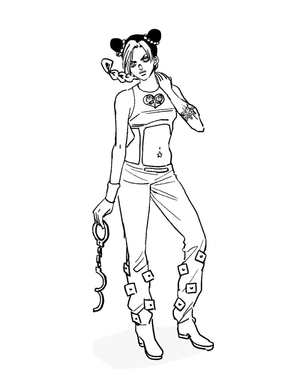 Coloriage Jolyne Cujoh JoJo's Bizarre Adventure