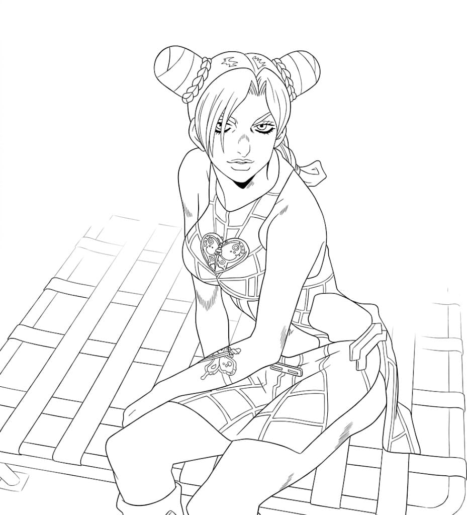 Coloriage Jolyne Cujoh jolie
