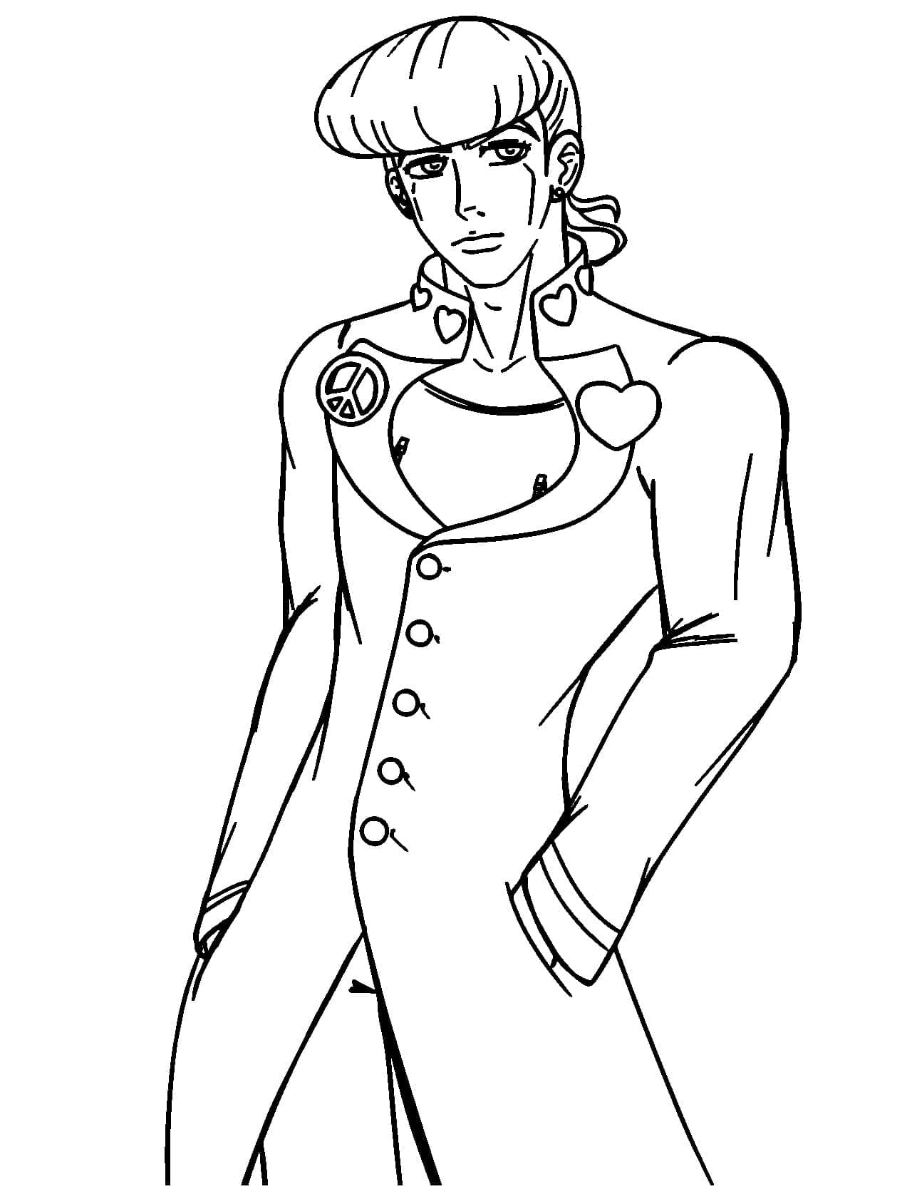 Coloriage Josuke dans JoJo's Bizarre Adventure