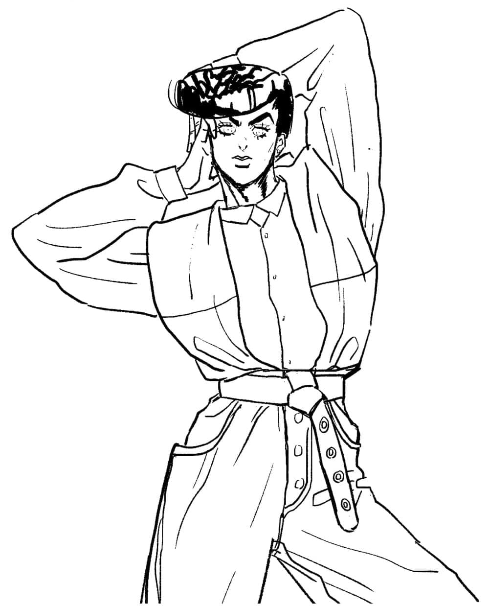 Coloriage Josuke de Anime JoJo's Bizarre Adventure
