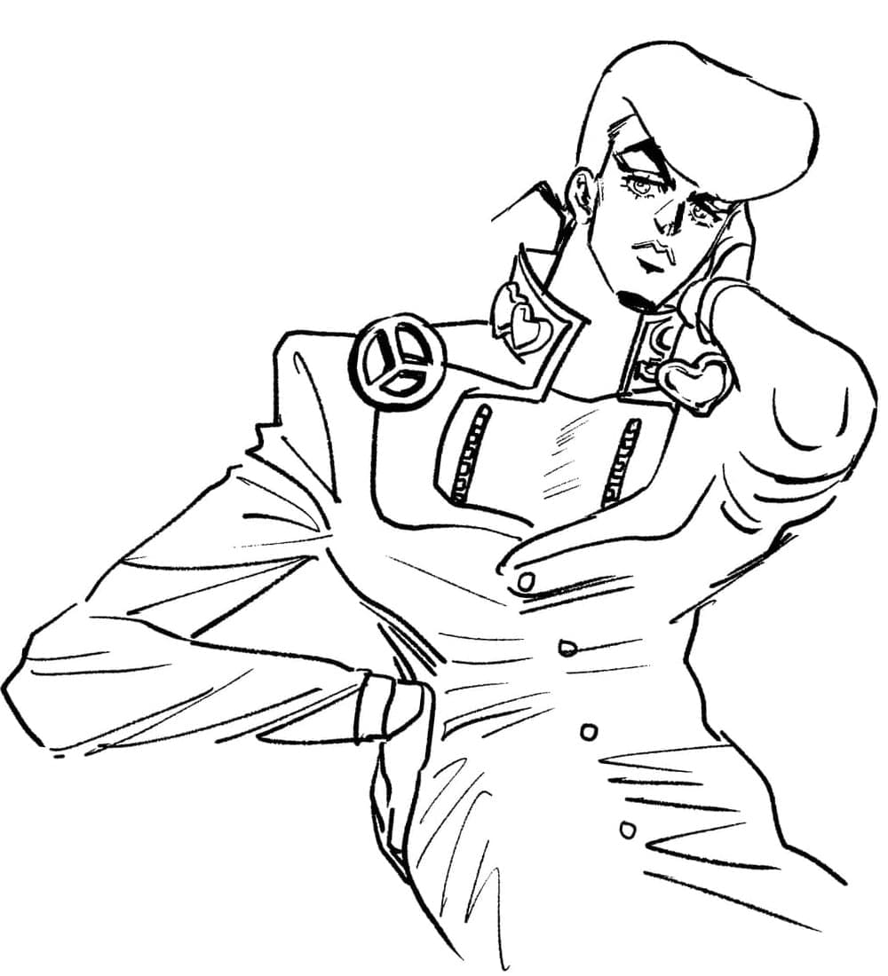 Coloriage Josuke de JoJo's Bizarre Adventure