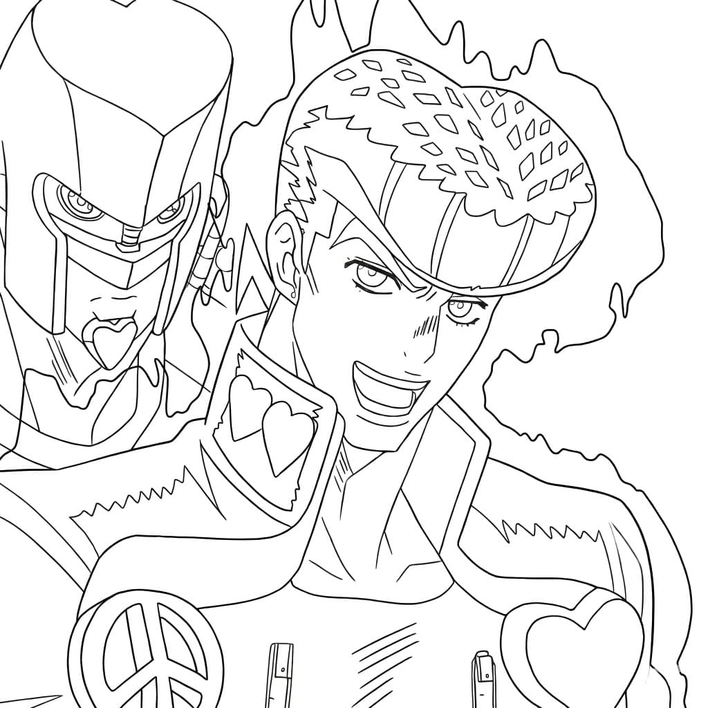 Coloriage Josuke Higashikata a ri