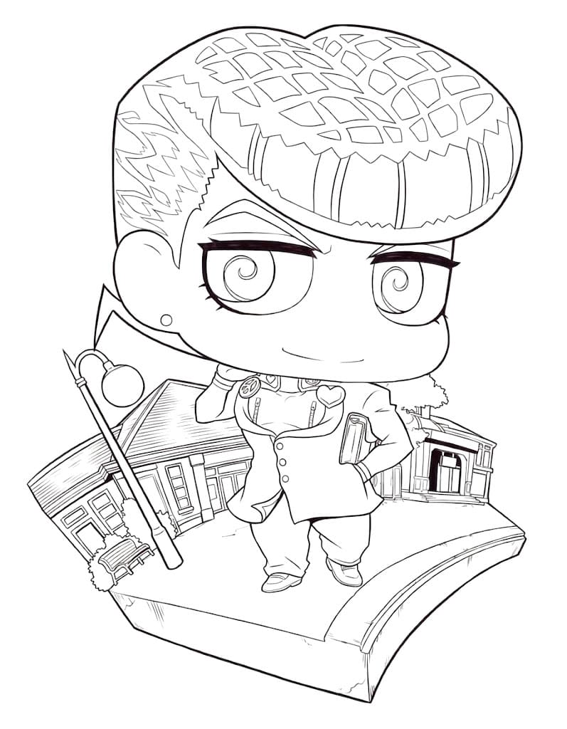 Coloriage Josuke Higashikata chibi