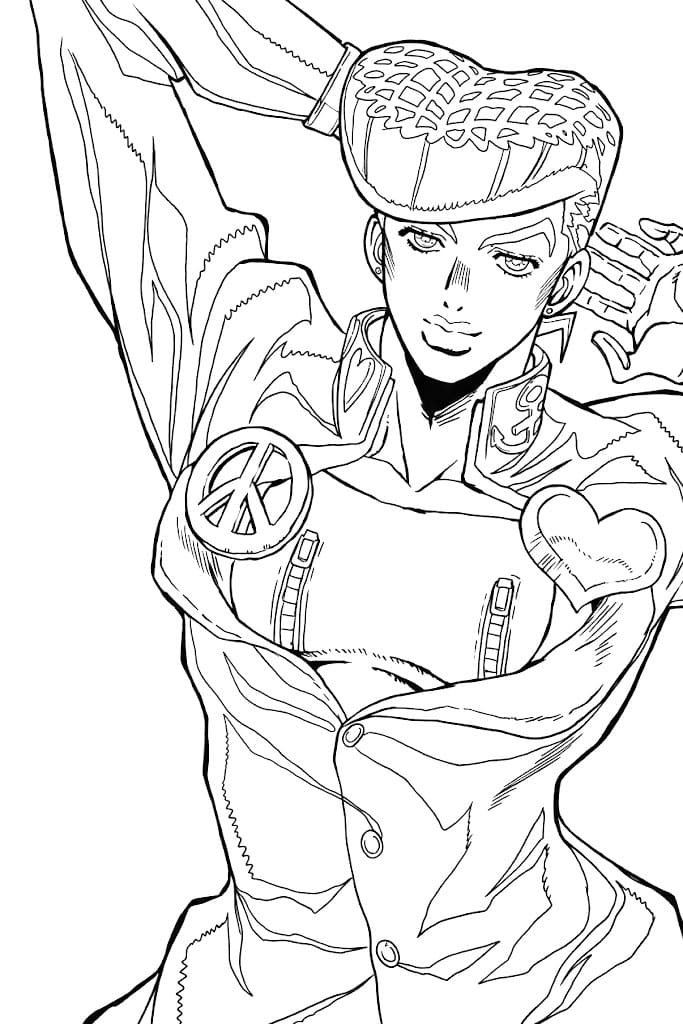 Coloriage Josuke Higashikata est beau