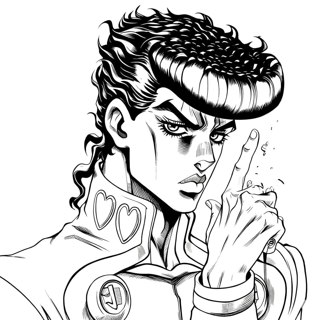 Coloriage Josuke Higashikata est dangereux