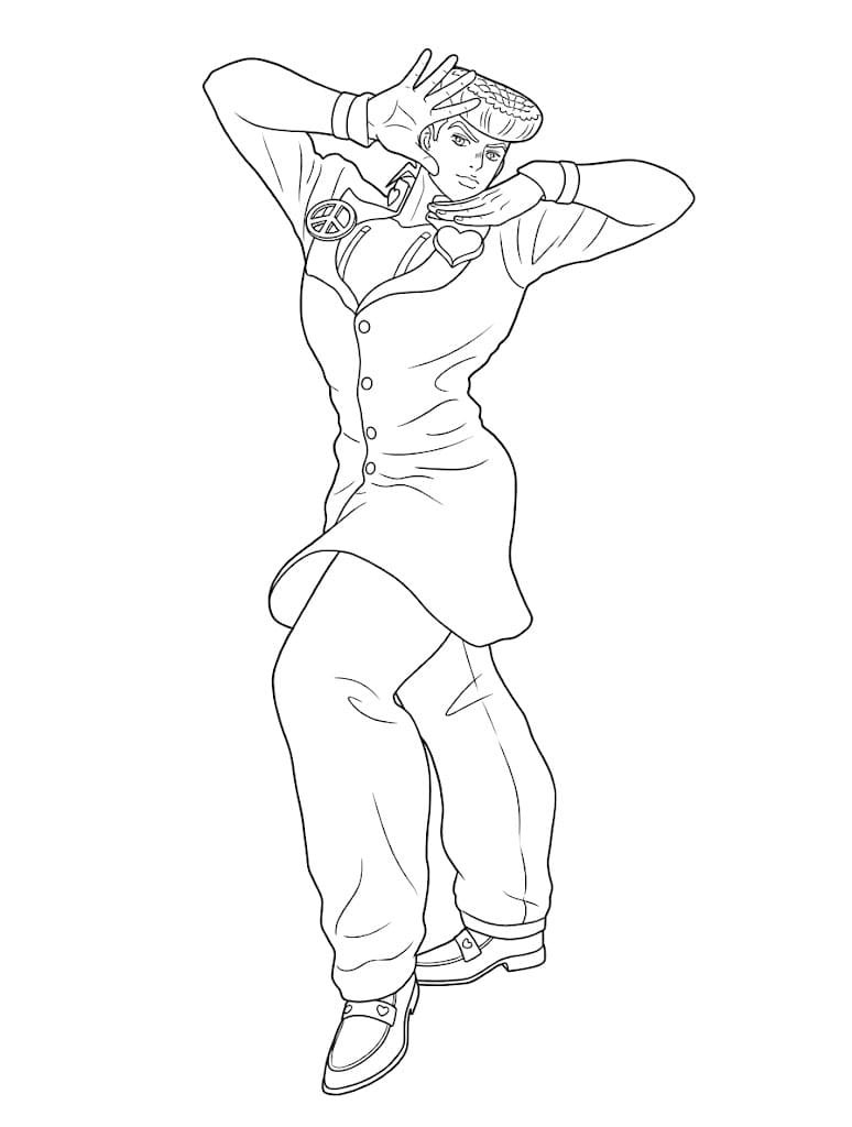 Coloriage Josuke Higashikata est debout