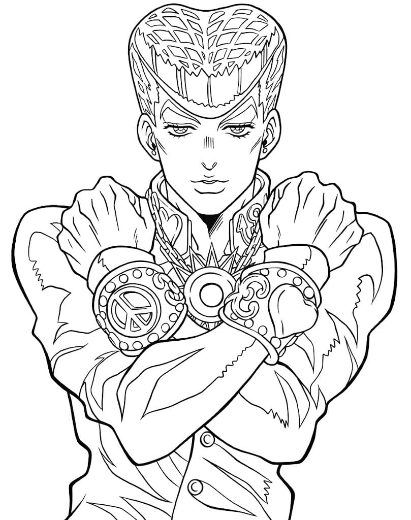 Coloriage Josuke Higashikata est drôle