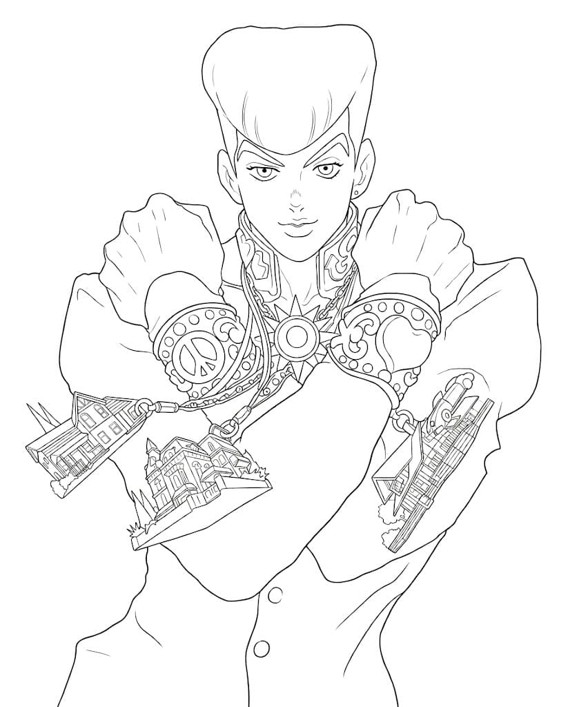 Coloriage Josuke Higashikata est génial
