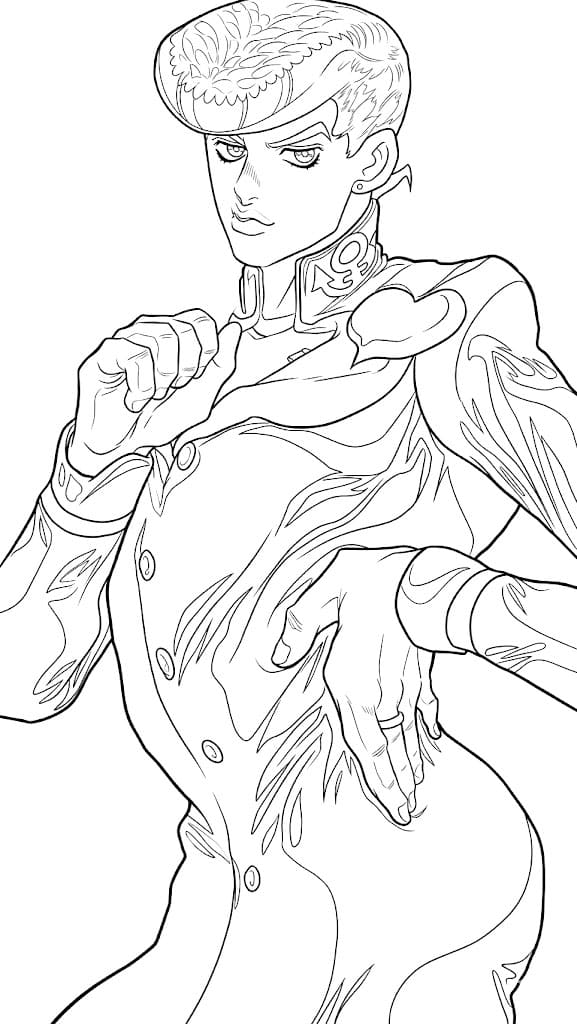 Coloriage Josuke Higashikata est intéressant