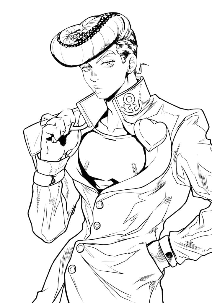 Coloriage Josuke Higashikata est super cool