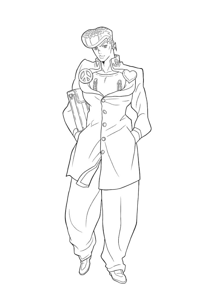 Coloriage Josuke Higashikata était heureux