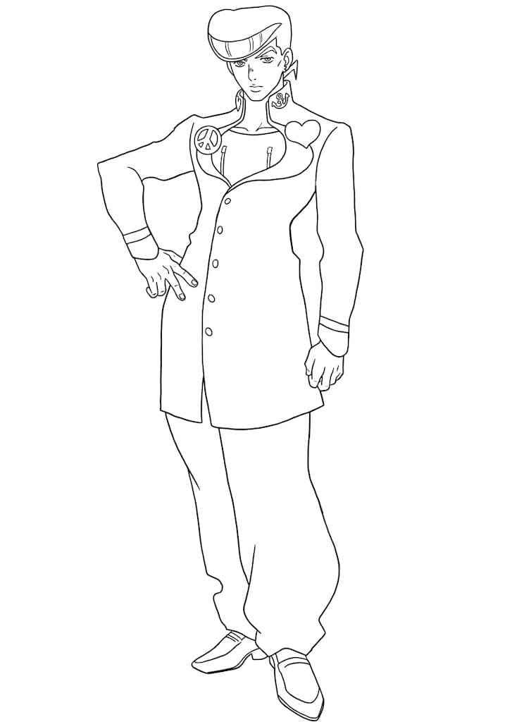 Coloriage Josuke Higashikata se lève