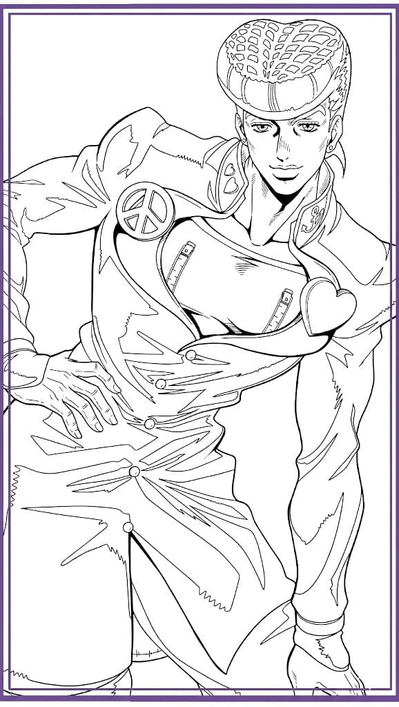 Coloriage Josuke Higashikata s'inclina