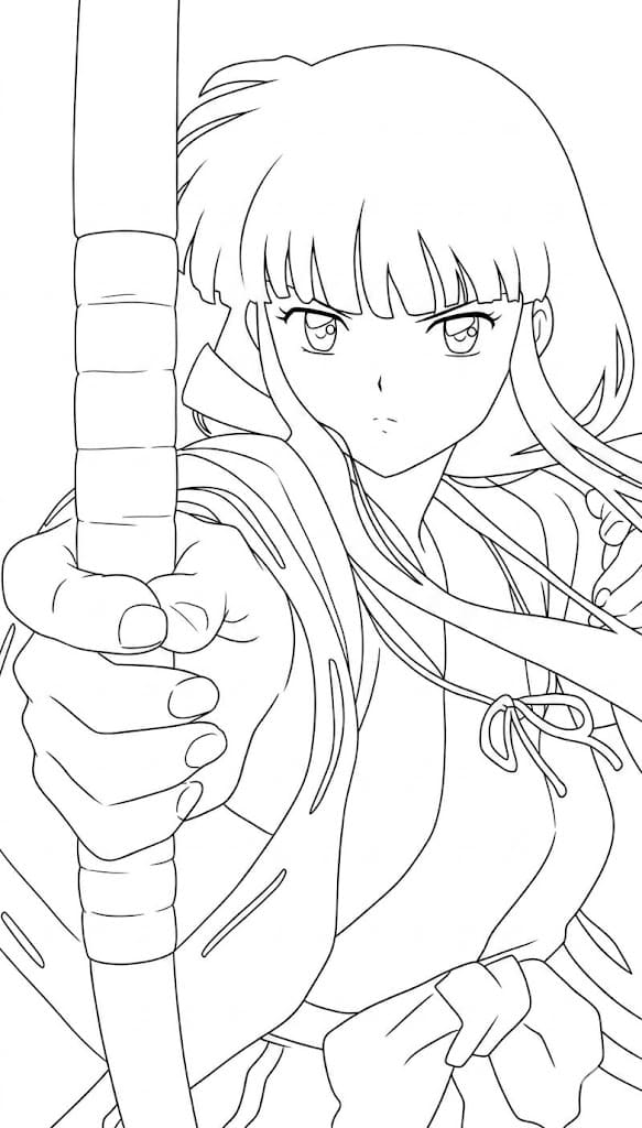 Coloriage Kikyō avec un nœud