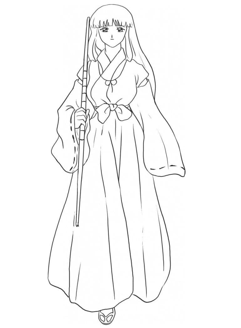 Coloriage Kikyō de Inuyasha